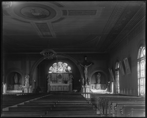 Interior of St. Andrew's Church from floor, rear