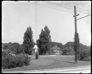 Talbot Mills oval looking across from east side showing post office, taken from street