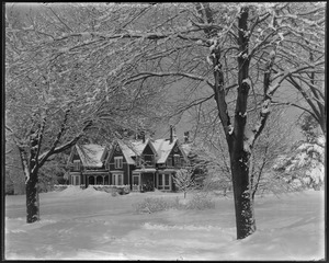 Mr. F. S. Clark's house after snow storm, front from street