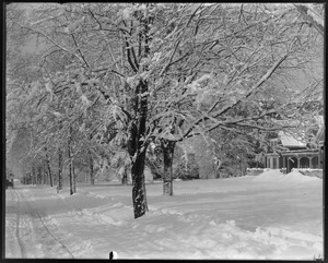 Mr. Clark's house, front, snow view