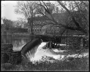Dam and old wooden bridge at No. Billerica