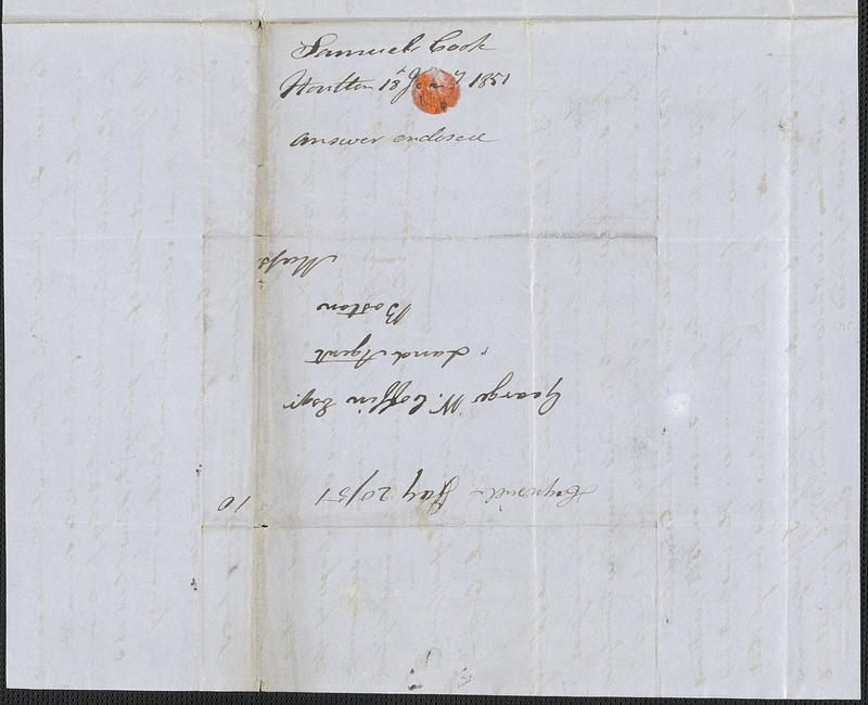 Samuel Cook to George Coffin, 18 January 1851 - Digital Commonwealth