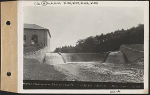 Water flowing over dam at Shaft #8, Barre, Mass., 11:30 AM, Sep. 19, 1932