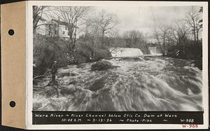 Ware River, river channel below Otis Co. dam, Ware, Mass., 10:05 AM, Mar. 13, 1936