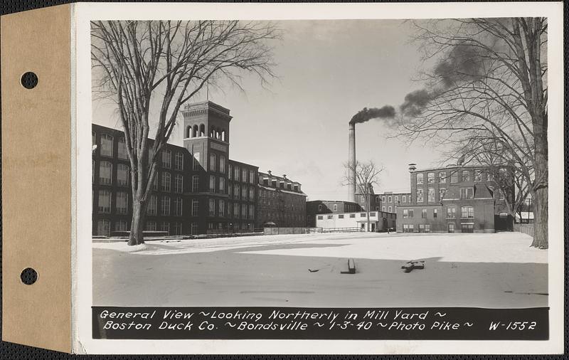 General view, looking northerly in mill yard, Boston Duck Co