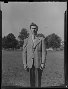 Manager of the Springfield College football team, Philip Noll, poses for a picture
