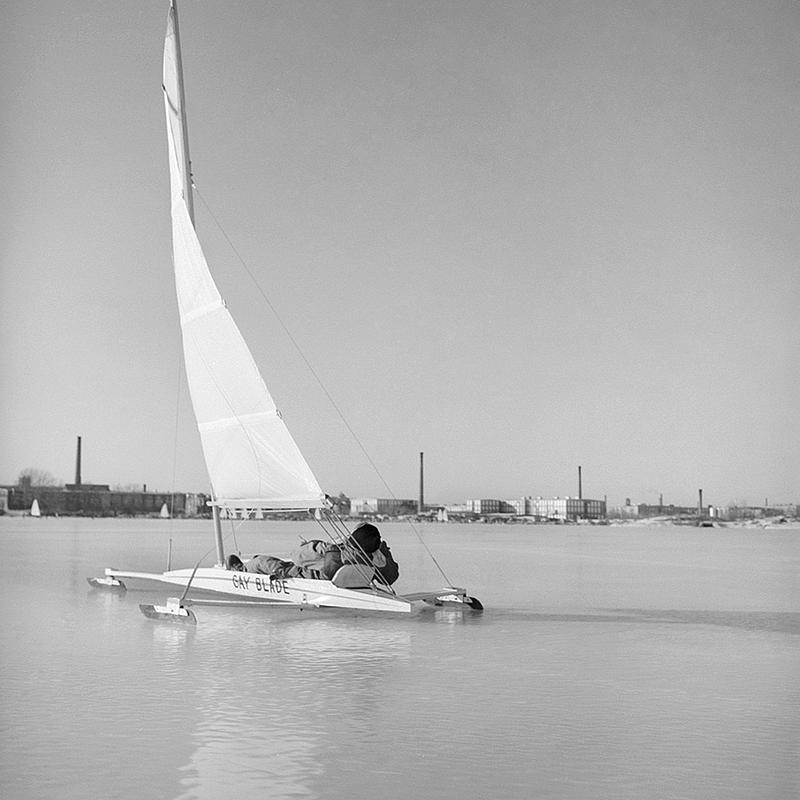 Ice boating, Watuppa Pond, Fall River, MA Digital Commonwealth