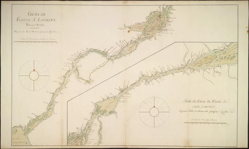 Cours du fleuve St. Laurent : premiere feuille : contenant depuis le Lac Ontario jusqu'a Quebec