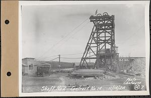 Contract No. 14, East Portion, Wachusett-Coldbrook Tunnel, West Boylston, Holden, Rutland, headframe at Shaft 2, Holden, Mass., Nov. 14, 1928