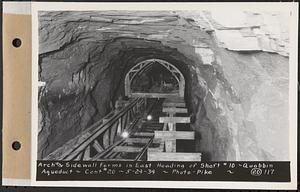Contract No. 20, Coldbrook-Swift Tunnel, Barre, Hardwick, Greenwich, arch and sidewall forms in east heading of Shaft 10, Quabbin Aqueduct, Hardwick, Mass., May 24, 1934