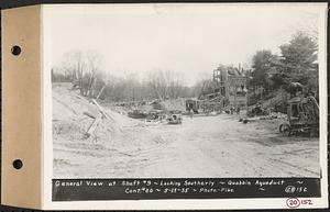 Contract No. 20, Coldbrook-Swift Tunnel, Barre, Hardwick, Greenwich, general view at Shaft 9, looking southerly, Quabbin Aqueduct, Barre, Mass., May 13, 1935