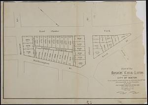 Plan of the Roxbury Canal lands belonging to the city of Boston to be sold by public auction on Saturday May 19th 1883 at 3 o'clock p.m. on the premises