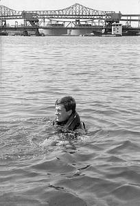 Tim Mcbride swimming in Chelsea Creek