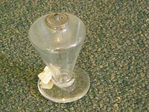 American blown glass whale oil lamp