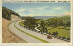 Picturesque view on America's Dream Highway -- The Pennsylvania Turnpike