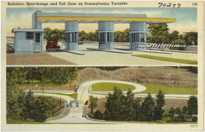 Entrance, interchange and toll gate on Pennsylvania Turnpike