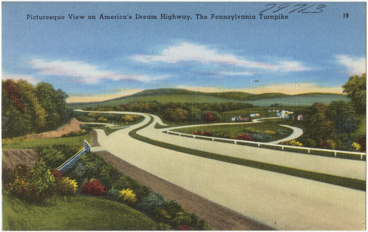 Picturesque view on America's Dream Highway, the Pennsylvania Turnpike