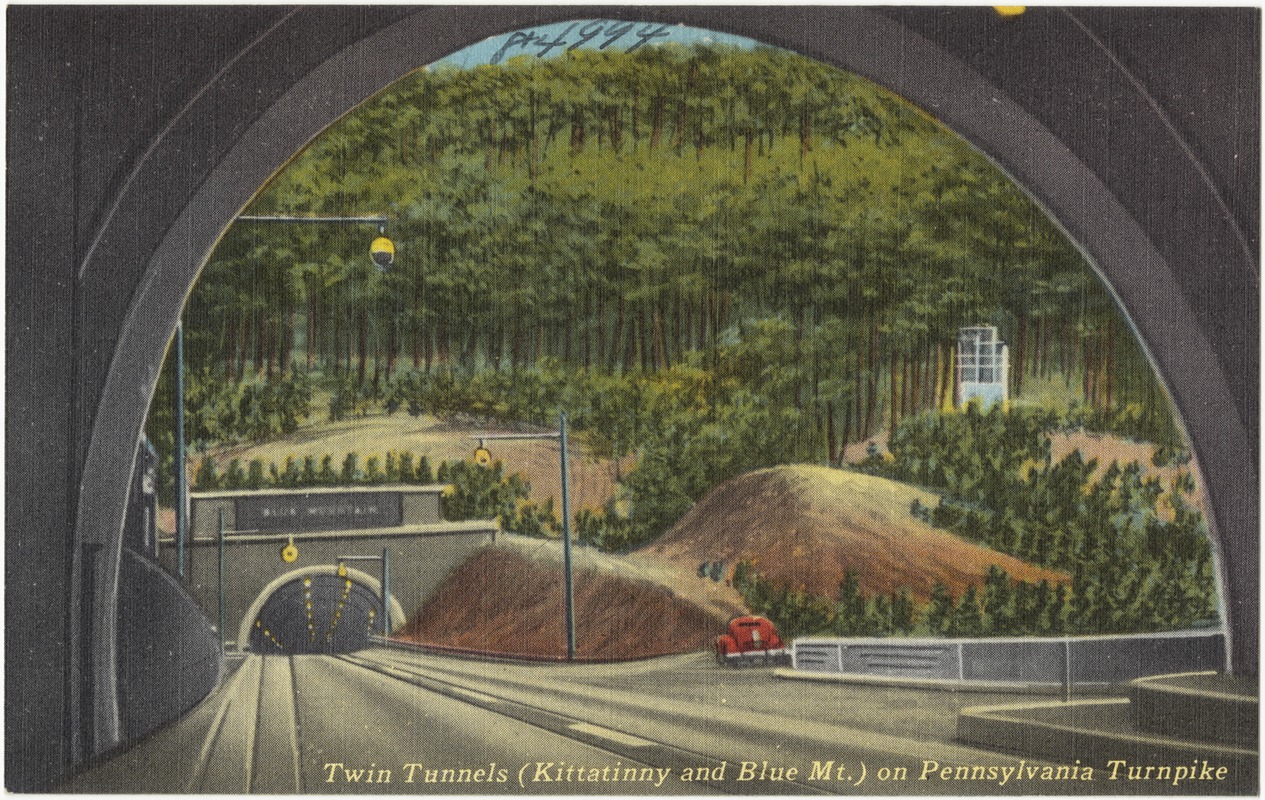 Twin Tunnels (Kittatinny and Blue Mt.) on Pennsylvania Turnpike
