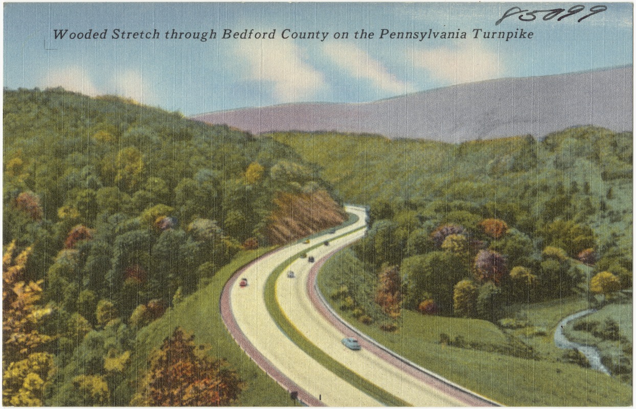 Wooded stretch through Bedford County on the Pennsylvania Turnpike