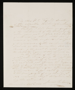 Letter from Rev. Jonas Perkins, Union Church of Weymouth & Braintree to Mrs. Hannah Cranch Bond Fifield, 1842 Oct 6
