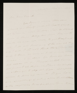 Letter from Edmund Quincy, Dedham, to Mrs. Hannah Cranch Bond Fifield, 1840 Apr 20
