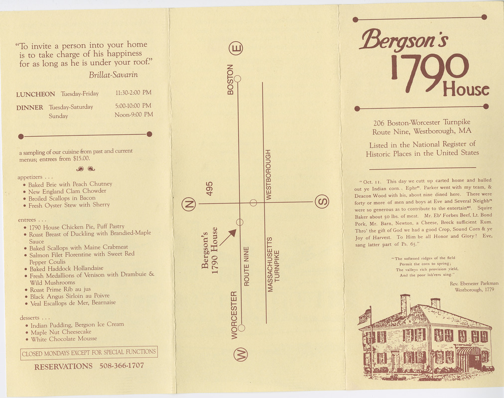 Bergson's 1790 House trifold