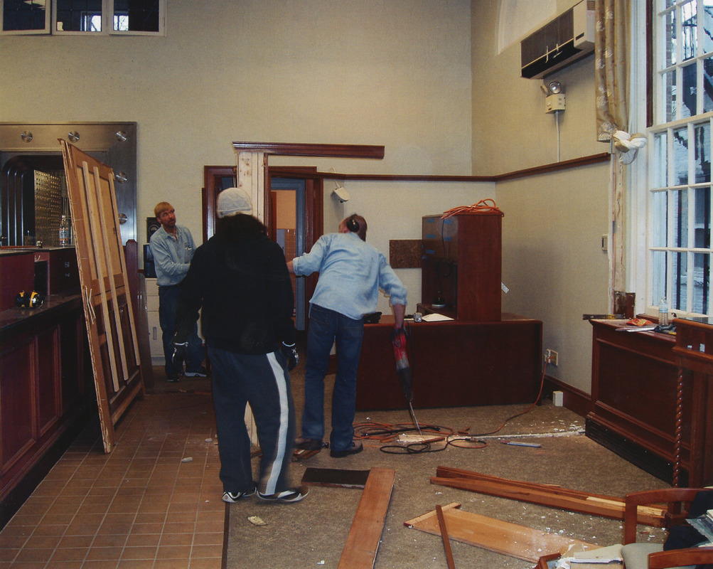 Demolition of the interior of the Avidia Bank
