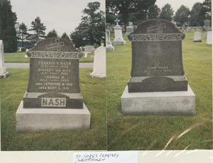 Gravestone of Francis H. Nash and Bridget Nash in St. Luke's Cemetery