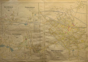 Map of the towns of Southborough, Southville, Cordville, and Westborough