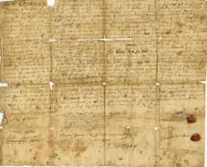 Merriam family deed for land in Grafton