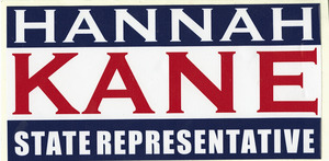 "Hannah Kane for State Representative" bumper sticker