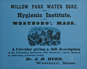 "Willow Park Water Cure and Hygienic Institute" circular
