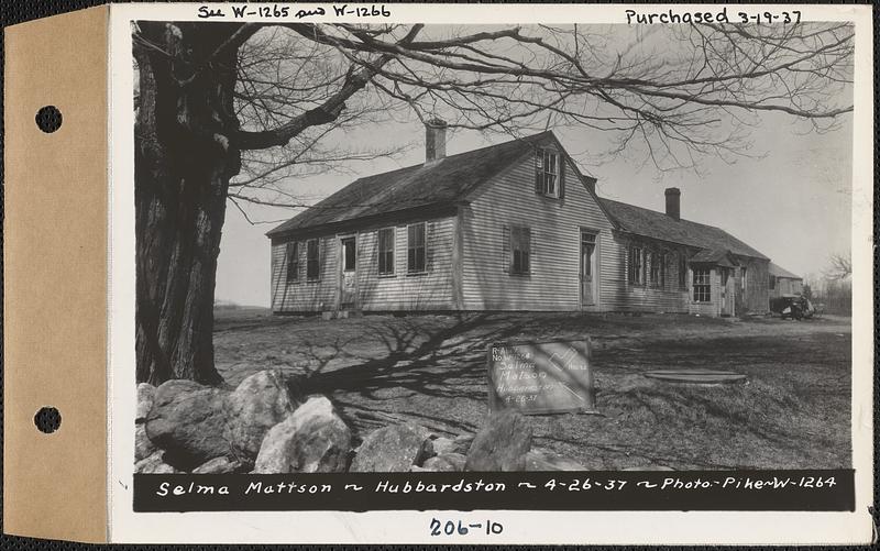 Selma Mattson, house, Hubbardston, Mass., Apr. 26, 1937 - Digital ...