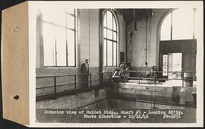 Interior view of Outlet Building, Shaft #1, looking southeasterly, West Boylston, Mass., Oct. 21, 1936
