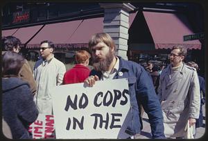 Demonstration against use of National Guard against rioters in Roxbury, Old City Hall, Boston