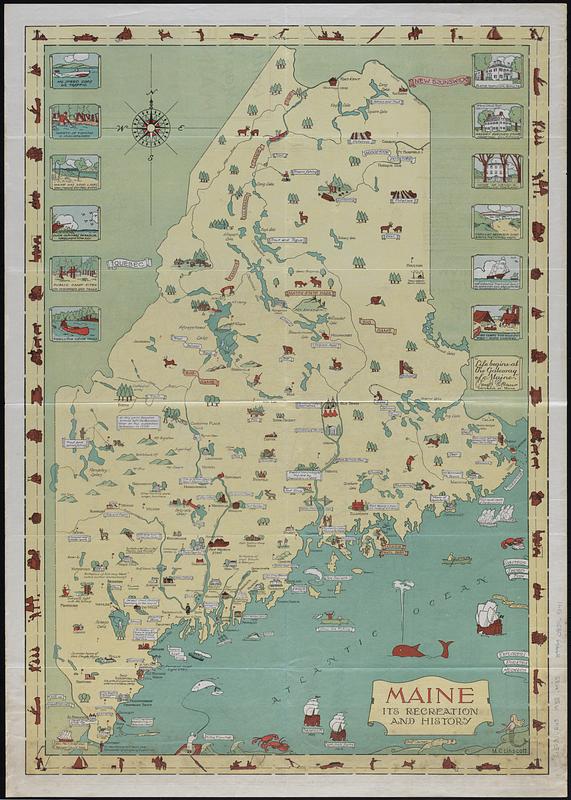 Route and pictorial map of Maine