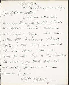 Letter from John D. Long to Zadoc Long and Julia D. Long, January 20, 1866