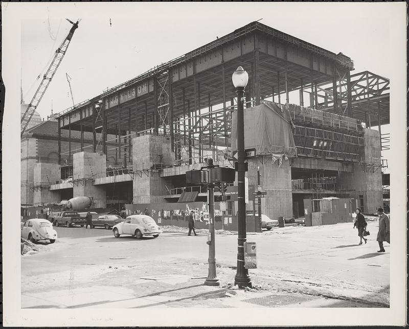 Construction of Boylston Building, Boston Public Library, view of site