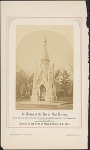 In memory of the men of West Roxbury who died in the service of their country during the rebellion of 1861-1865, erected by the town of West Roxbury, A. D. 1871