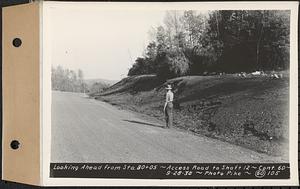 Contract No. 60, Access Roads to Shaft 12, Quabbin Aqueduct, Hardwick and Greenwich, looking ahead from Sta. 80+05, Greenwich and Hardwick, Mass., Sep. 28, 1938