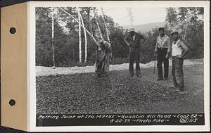 Contract No. 82, Constructing Quabbin Hill Road, Ware, potting joint at Sta. 149+65, Ware, Mass., Aug. 22, 1939