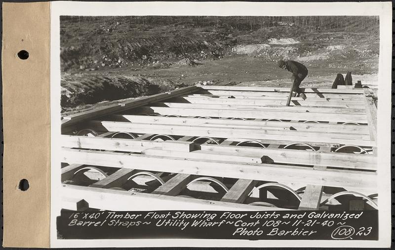 Contract No. 108, Utility Wharves, Quabbin Reservoir, Ware, 16 ft. by