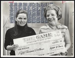 Mrs Kathleen Egan. Mrs Mildred Faley. $50,000 winners