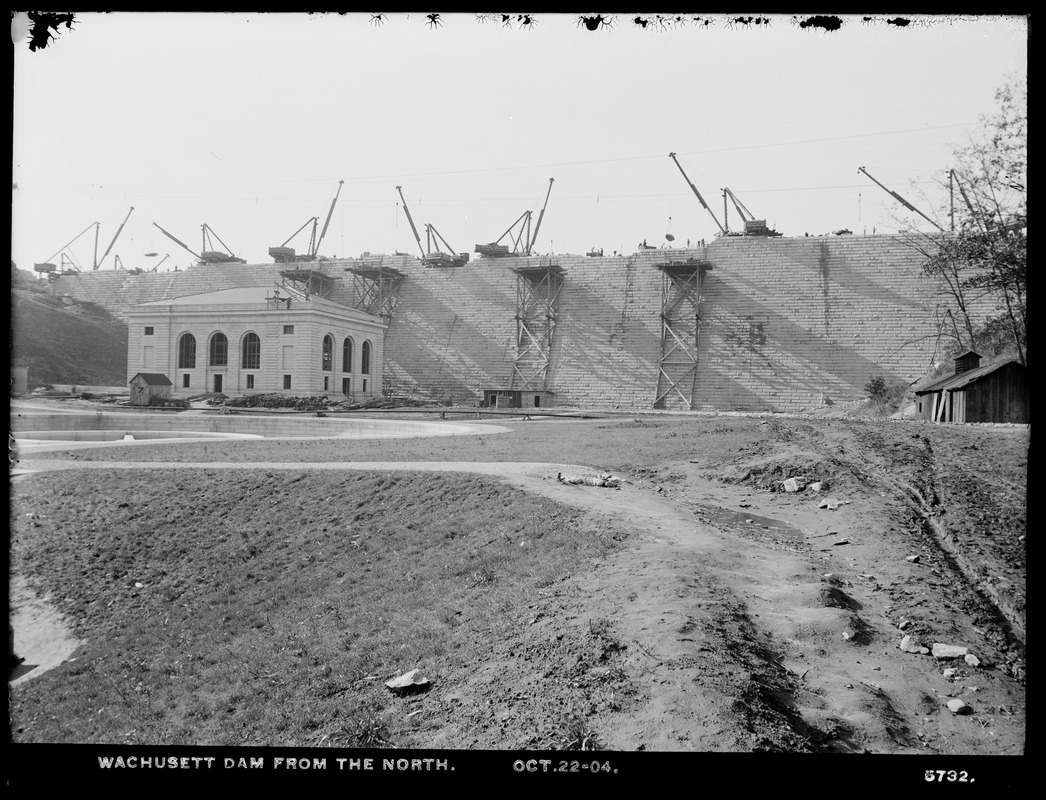 Wachusett Dam, from the north, Clinton, Mass., Oct. 22, 1904