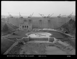 Wachusett Dam, from the viaduct, Clinton, Mass., Nov. 22, 1904