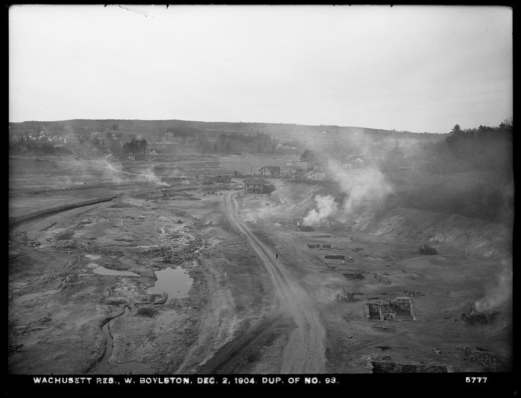 Wachusett Reservoir, view of reservoir at West Boylston, with