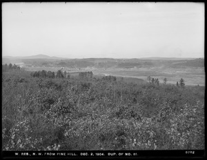 Wachusett Reservoir, view of reservoir northwesterly from Pine Hill, (compare with No. 81), West Boylston, Mass., Dec. 2, 1904