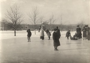 Playing and Skating on Ice in Jamaica Plain