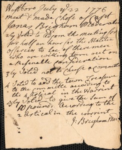 Town Meetings, 1776