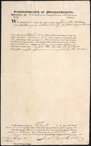 Writs of Attachment, 1836-1843
